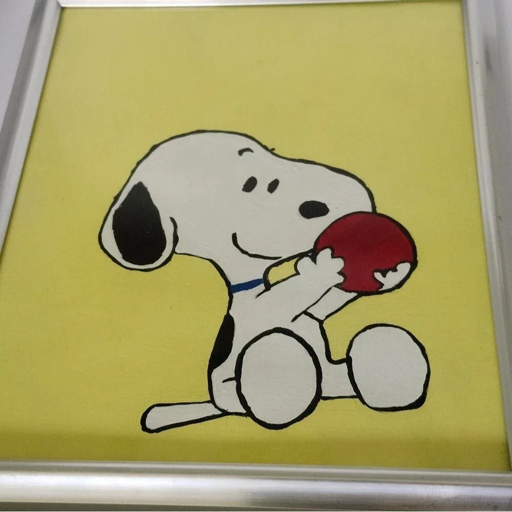 Hand Crafted Cartoon Beagle Dog Framed 8x10